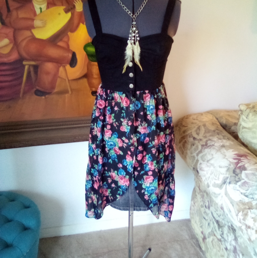 Black Floral Corset Goth Steampunk Top